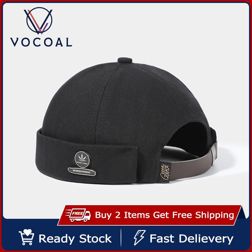 Vocoal Cap For Men Dome Melon Beanie Hats Adjustable Docker Cap Fashion Men's Landlord Hat H-ip Hop B-rimless Hat Spring And Summer Street T-rend Melon Hat Embroidery Retro Cap