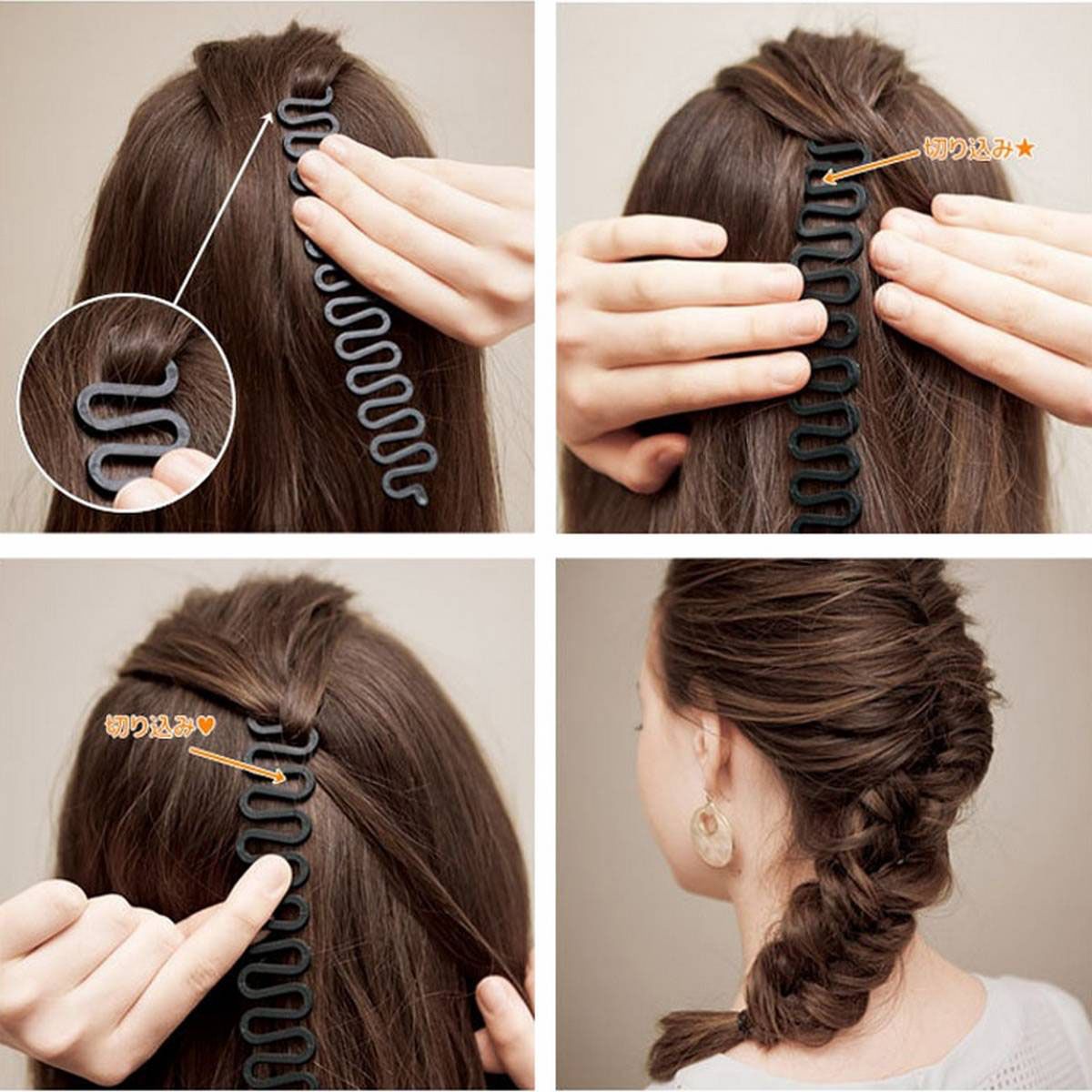 Korean braided flower bud head artifact plate hair stick