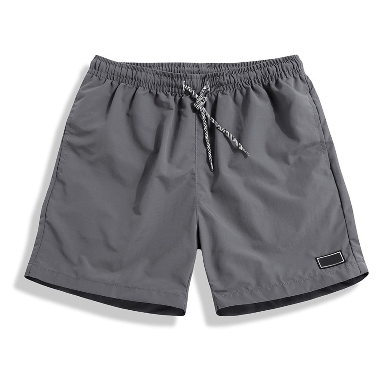 Shorts Solid Color Loose Male Men Drawstring Elastic Waist Shorts for Sports
