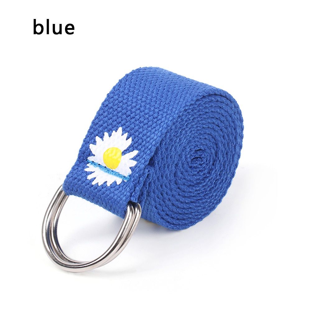 Canvas Belts Small Daisies Printed Double Buckle Punk Waist Strap Women Men Teenager Long Wide Jeans Belts Clothing Accessories