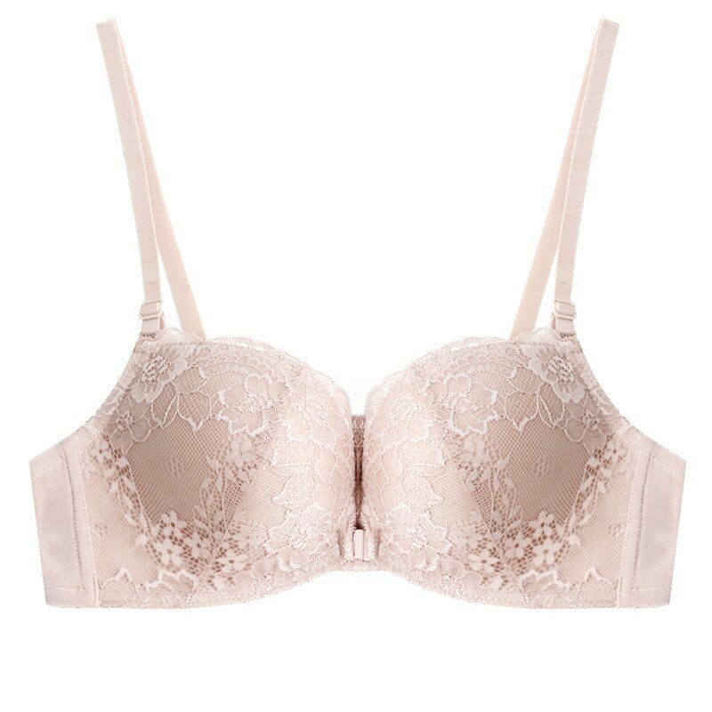 BEFORW Lace Floral Backless Bralette Front Closure Bras for Women Plus Size Wireless  Lingerie Comfort Adjusted Push Up Bra