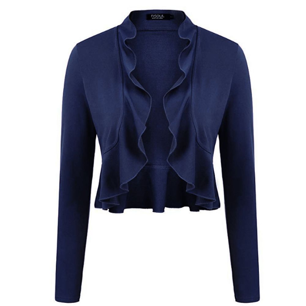 MA Women's Casual Cardigan Long Sleeve Solid Color Cardigan Open Front Loose Top