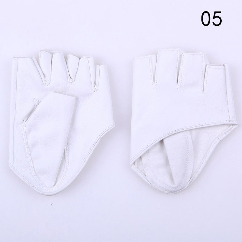 Fashion Woman Tight Half Finger Gloves Imitation PU Leather  Mittens Half Palm Party Lady Short Show Gloves Black New Hot-Ultra Short