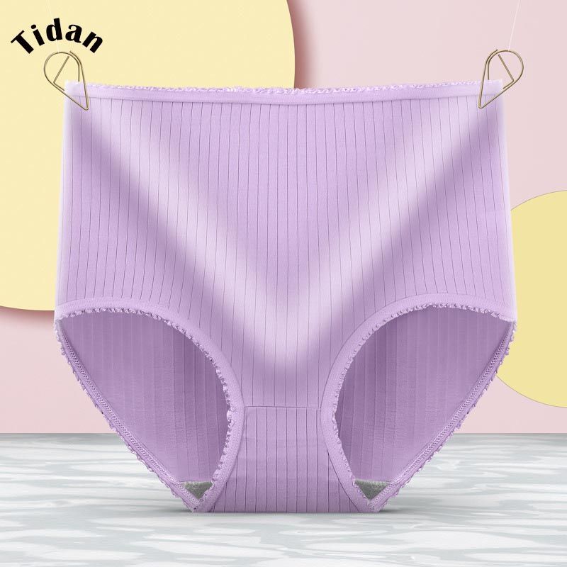 M-2XL Plus Size Women Fashion Simple High-Waist Underwear Stretch Comfortable Antibacterial Briefs Body shaper Underwear