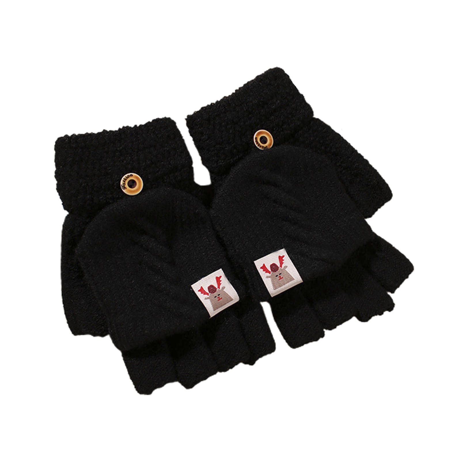 Fingerless Glove Comfortable Button Design Unisex Flip Gloves