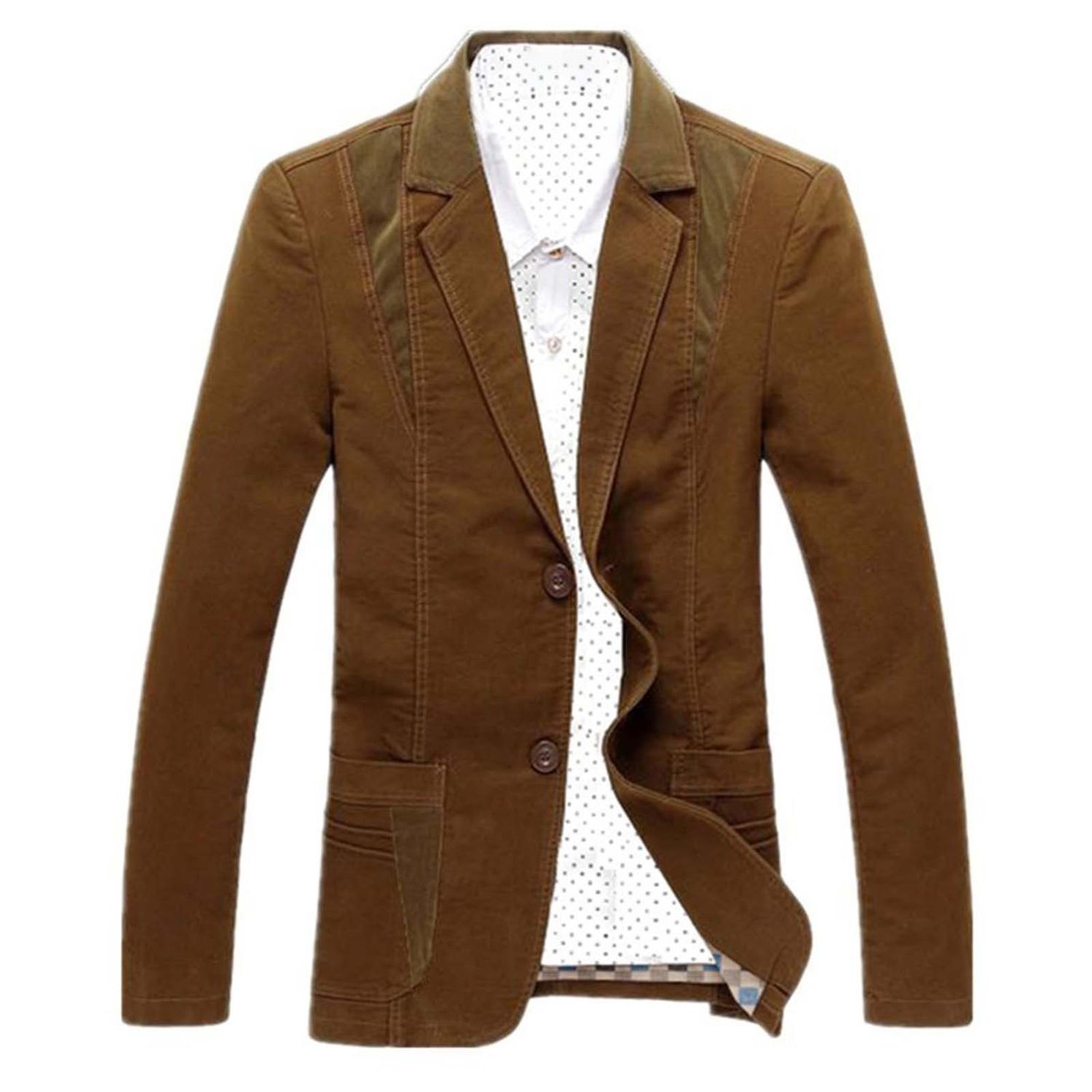 Men Blazer Long Sleeve Slim Pockets Suit Coat