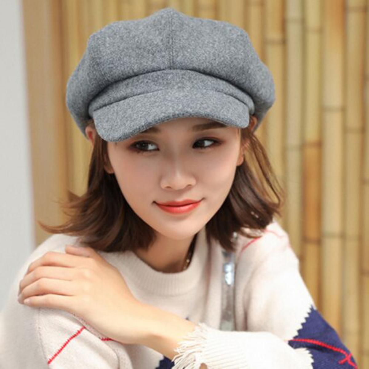Auutmn Winter Berets For Women Solid Plain Newsboy Cap Men Ladies Casual Hat Winter Beret Women Painter Cap