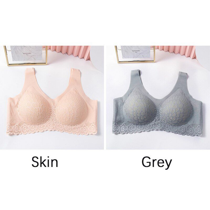 2 Pcs Latex Seamless Bra Women Underwear Cooling Gathers Shock-proof Fashion Female Intimate Comfortable Bra  ECMLN Dropshipping