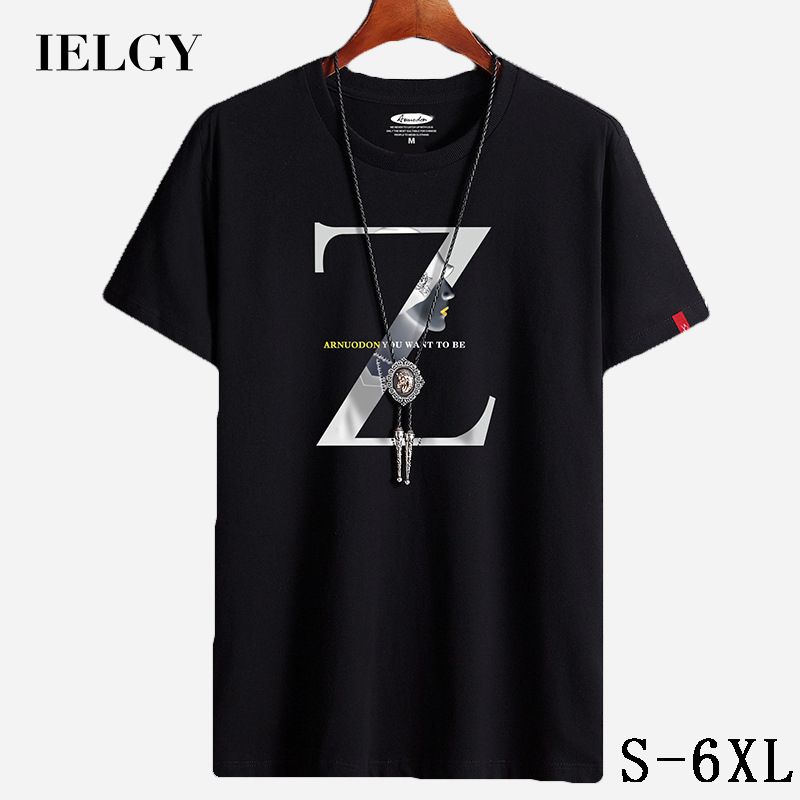 IELGY Summer short-sleeved T-shirt men's Korean loose cotton bottoming shirt tide brand men's shirt half-sleeved large size
