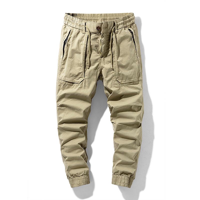 New Spring Men's Cotton Cargo Pants Clothing Autumn Casual Fashion Elastic Waist Quality Pantalones Ti Cargo Pants Men