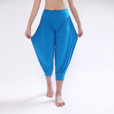 Cotton Plus Size Women's Stretch Comfy Workout Pants Trousers Capris Womens Summer Short Harem Pants W00285