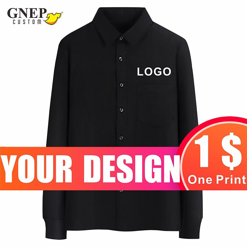 GNEP Winter Men's And Women's Business Long-Sleeved Shirts Custom Casual Slim Work Clothes Embroidered Solid Color Lapel Top