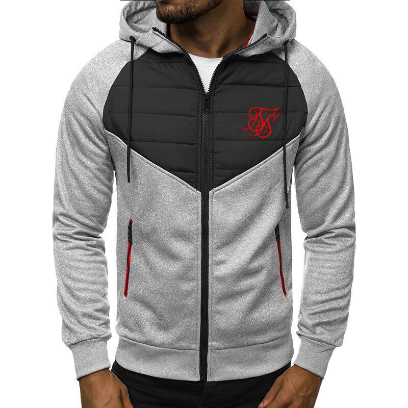 SikSilk Letter Printing Spring Autumn Men's Plus Velvet Jacket Fashion All-Match Street Personality Sweatshirt DG-17