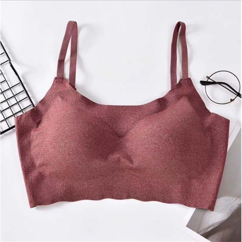 Ice Silk Bra Women Thin Push Up Seamless Vest Bras Underwear Soft Comfortable Sleep Top With Chest Padded топ женский Bralette