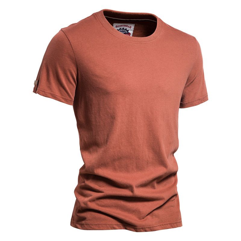 AIOPESON  Summer   Cotton T Shirt for Men Casual O-neck T-shirt Men Quality Solid Color Soft Home and Daily Men's T Shirts