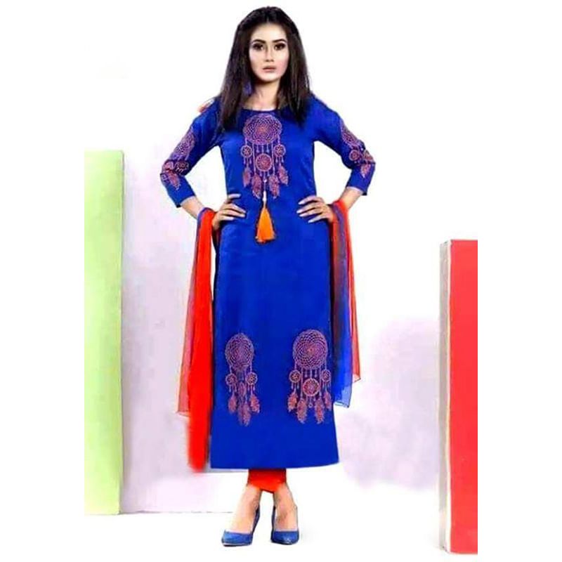 Stylish Block Printed Cotton Salwar Kameez For Women