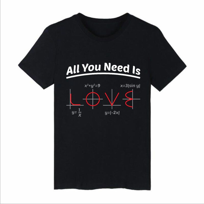 Funny Mathematics Pun Pattern Tshirt Short-sleeved Cotton T-Shirt Women Tee All You Need Is Love Equations Japanes Men Tee Shirt