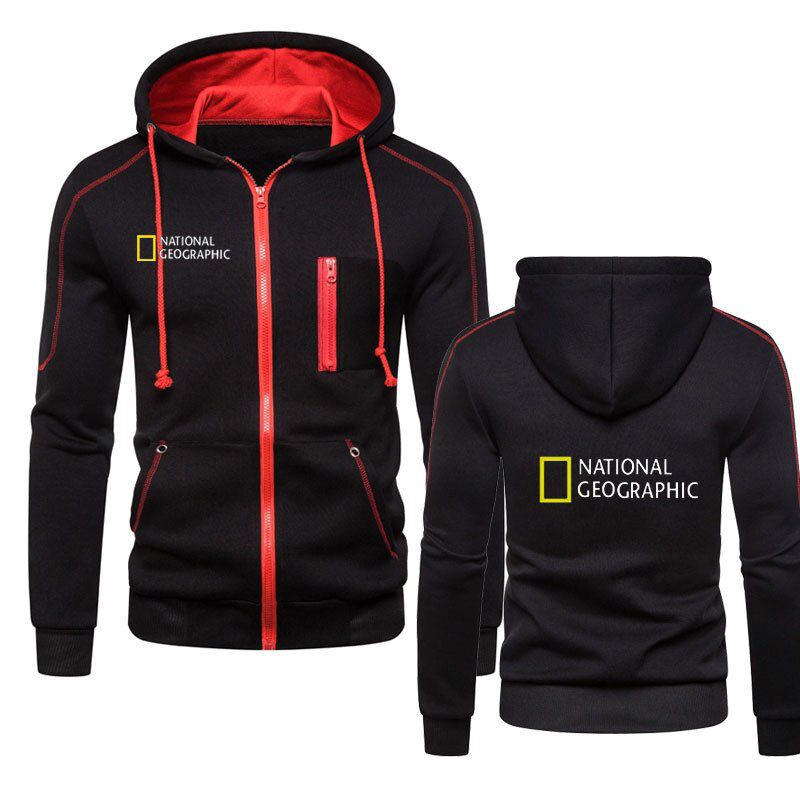 National Geographic Men's Hoodies Sweatshirts Survey Expedition Scholar Srtswear Coats Hiking  Zip Cardigan Outerwear