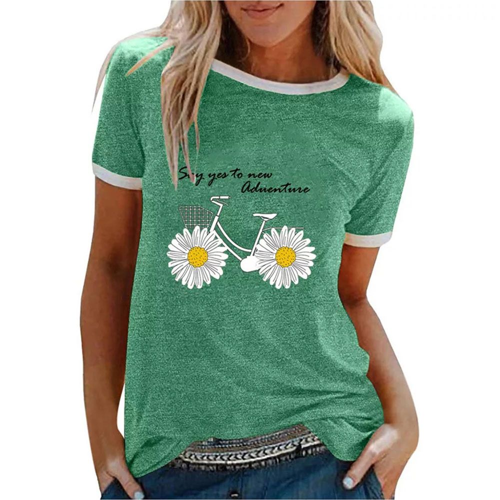 Women O Neck Short Sleeve T-shirt Top