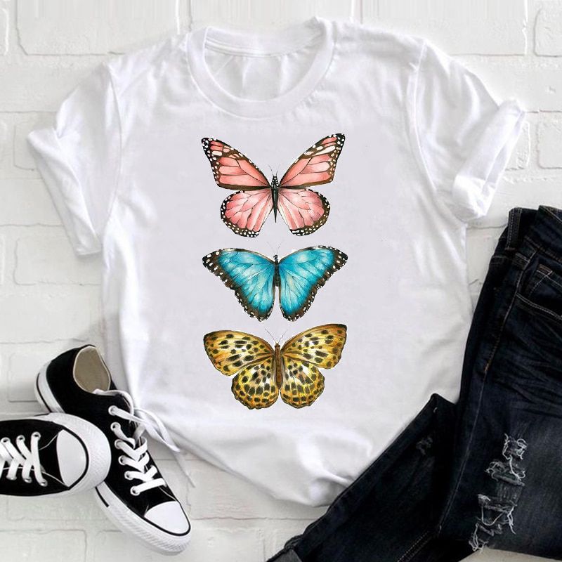 Women 2021 Camera Vintage Travel Short Sleeve Spring Fashion Lady Clothes Print Tshirt Female Tee Top Ladies Graphic T-shirt