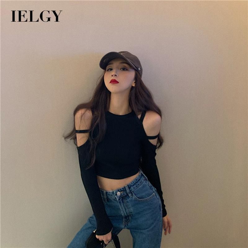 IELGY Knitwear Women's clothing Long sleeves Base Slim Top Temperament Strapless Inner wear Short