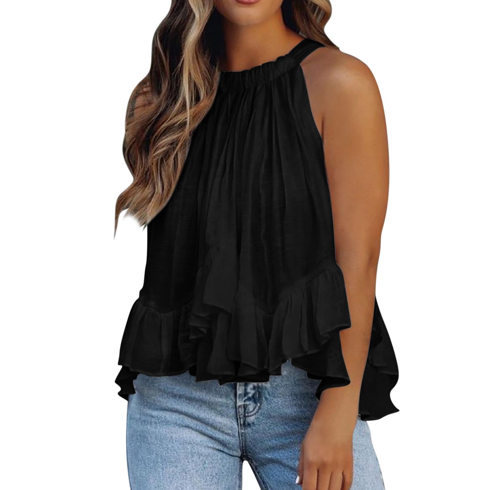 Women Camisole Dot Printed Sweet Loose-fitting Halter Top