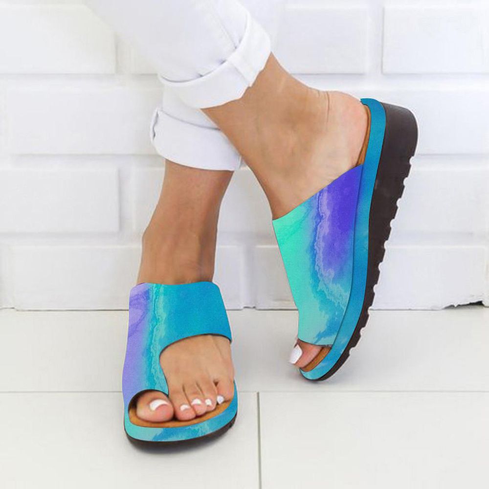 Lastest Fashion shoes For Women Ready Stock  Womens Fashion Flats Fluorescent Color Open Toe Beach Shoe Roman Slippers Sandal