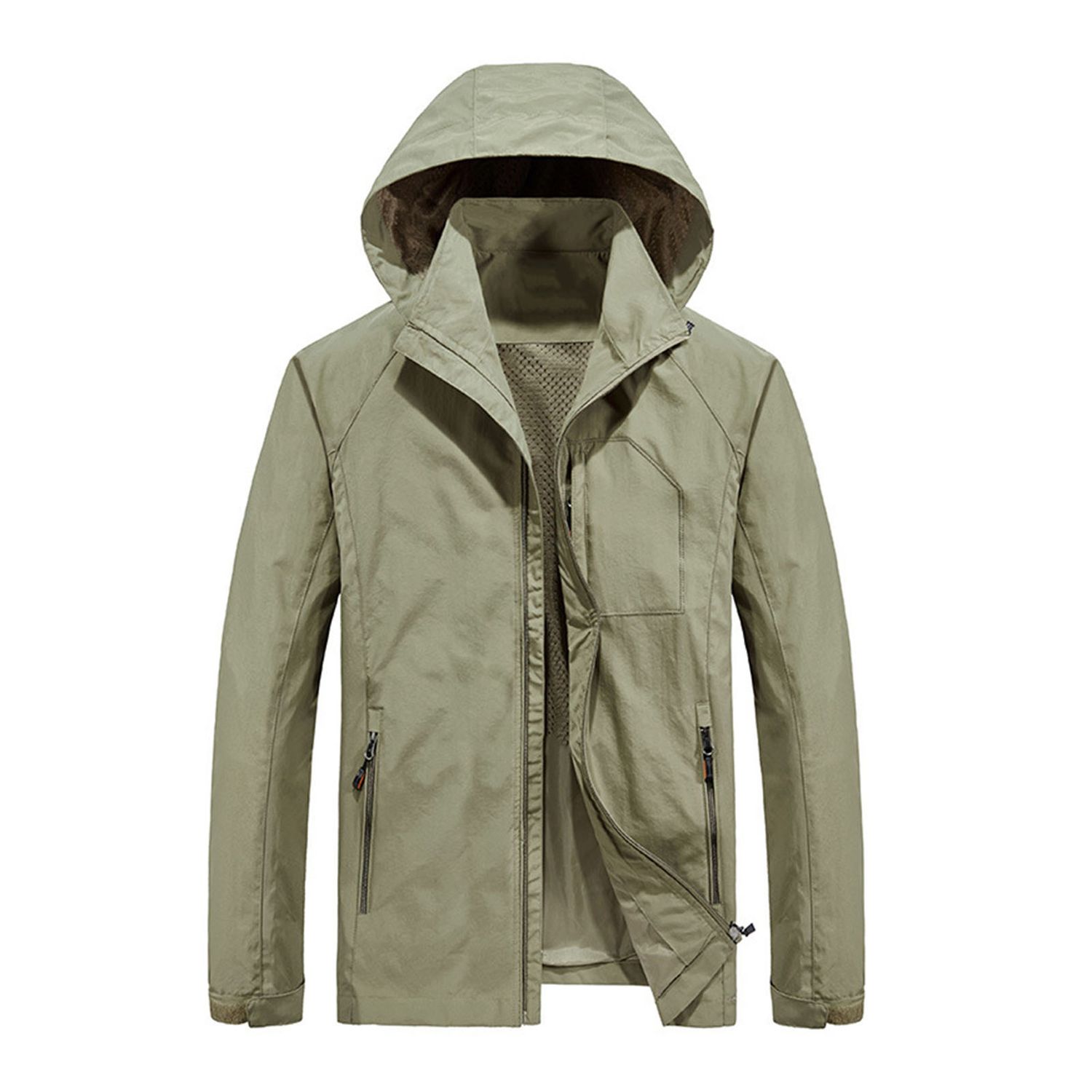 Windproof Jacket Thin Type Pure Color Warm Men Windbreaker