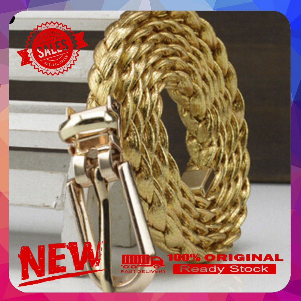 Vist Fox Women Buckle Strap Waistband Braided Faux Leather Vivid Narrow Thin Waist Belt
