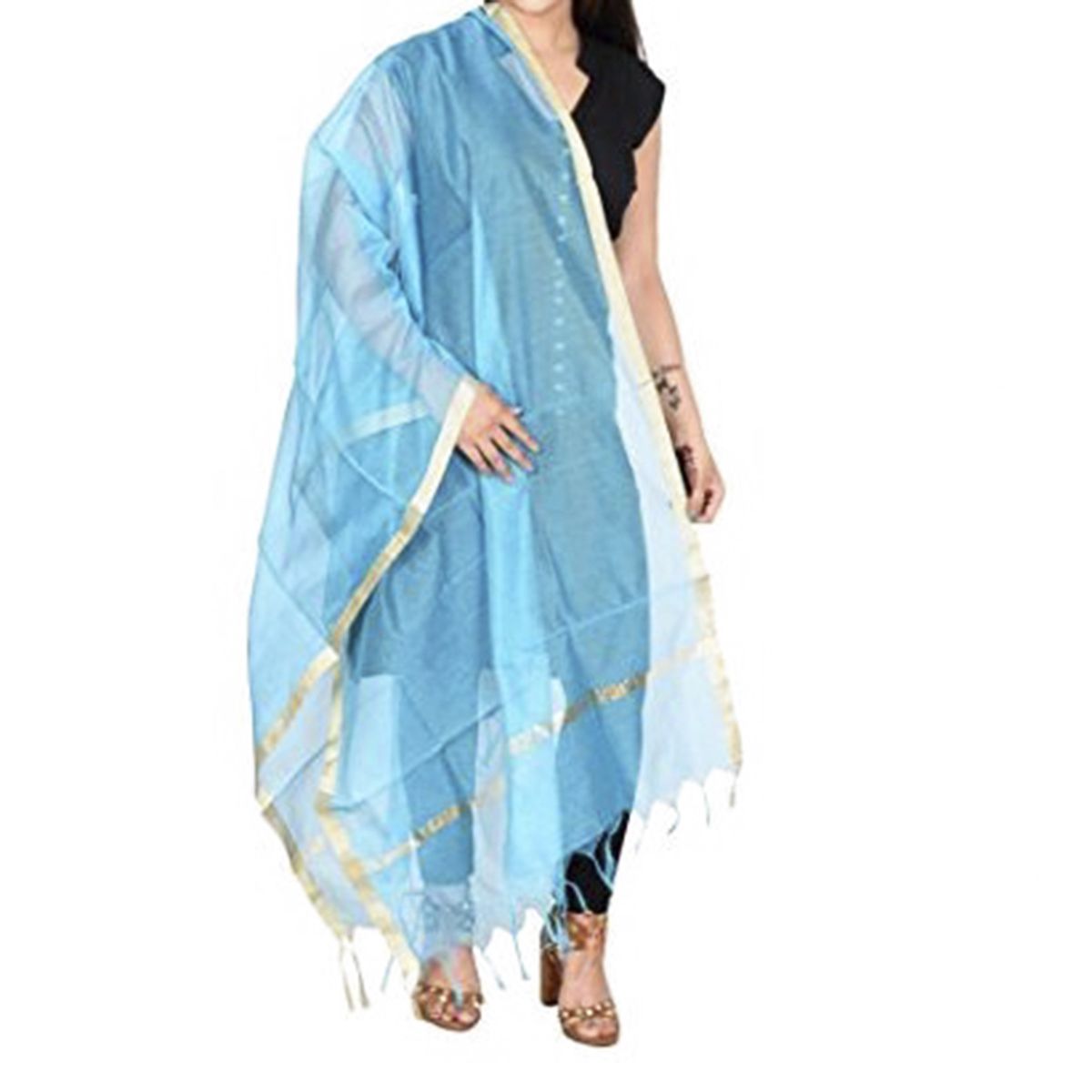 Multicolor Silk Cotton  Dupatta For Women