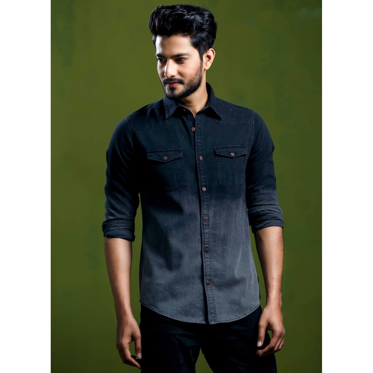 Denim Long sleeve Casual  for men - Shirt For Men - Shirt