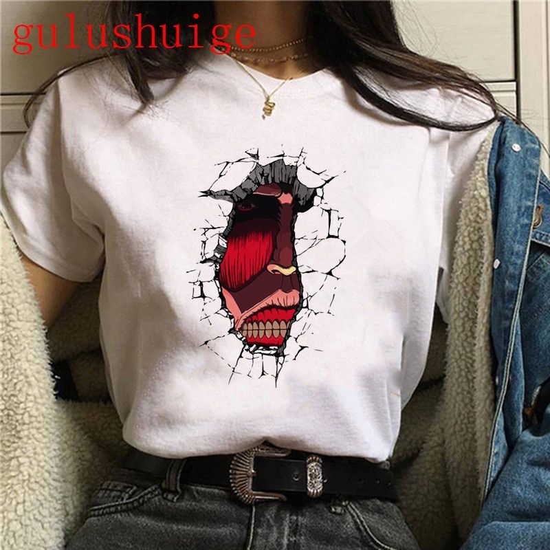 Manga Attack on  T Shirt Summer Graphic Funny Cartoon Streetwear T-shirt Shingeki No Kyojin Jnese Anime Tshirt Top Tees