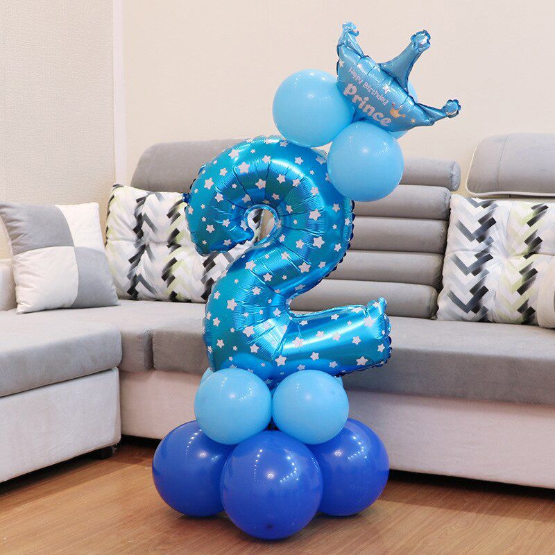 1Set Digital Balloon Number Foil Blue Pink Super big Balloons Boy Girl Birthday Wedding Christmas Festival Ball Party Decoration