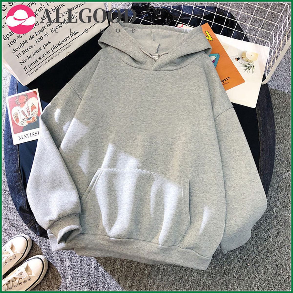 Solid Oversized Hoodies Women Clothing Polyester Blouses Bottoming Long Sleeve Tops Loose Pocket Sweatshirt Girl Casual Pullover