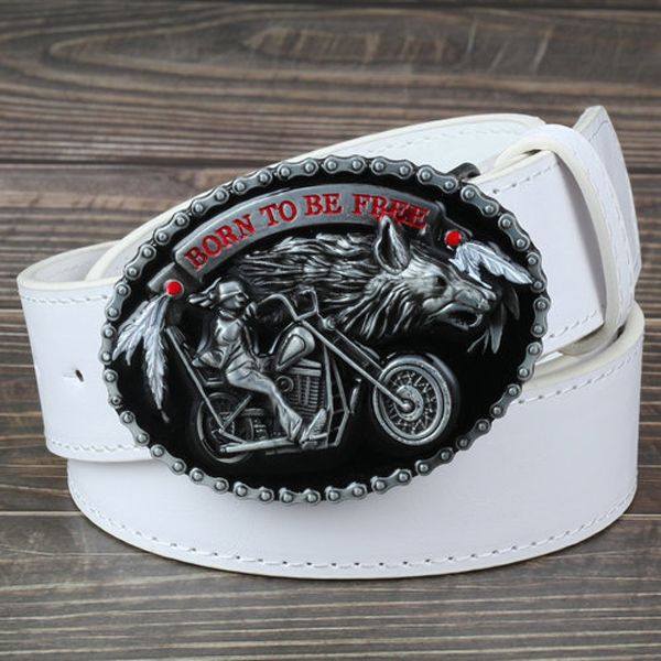 The motorcycle and the Wolf belt buckle fashion decorative belt