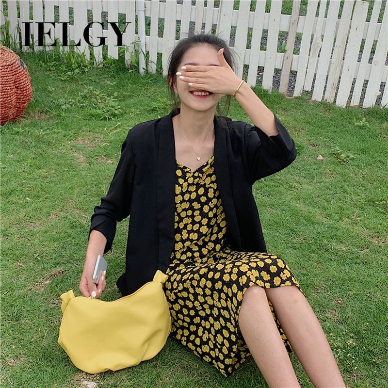 IELGY White suit jacket women loose fashion all-match temperament small suit jacket