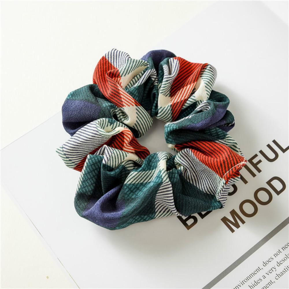 【ALLGOOD】Elegant Hair Tie Cloth Hair Accessories Ponytail Holder Scrunchie Print Hair Band Elastic Hair Rope