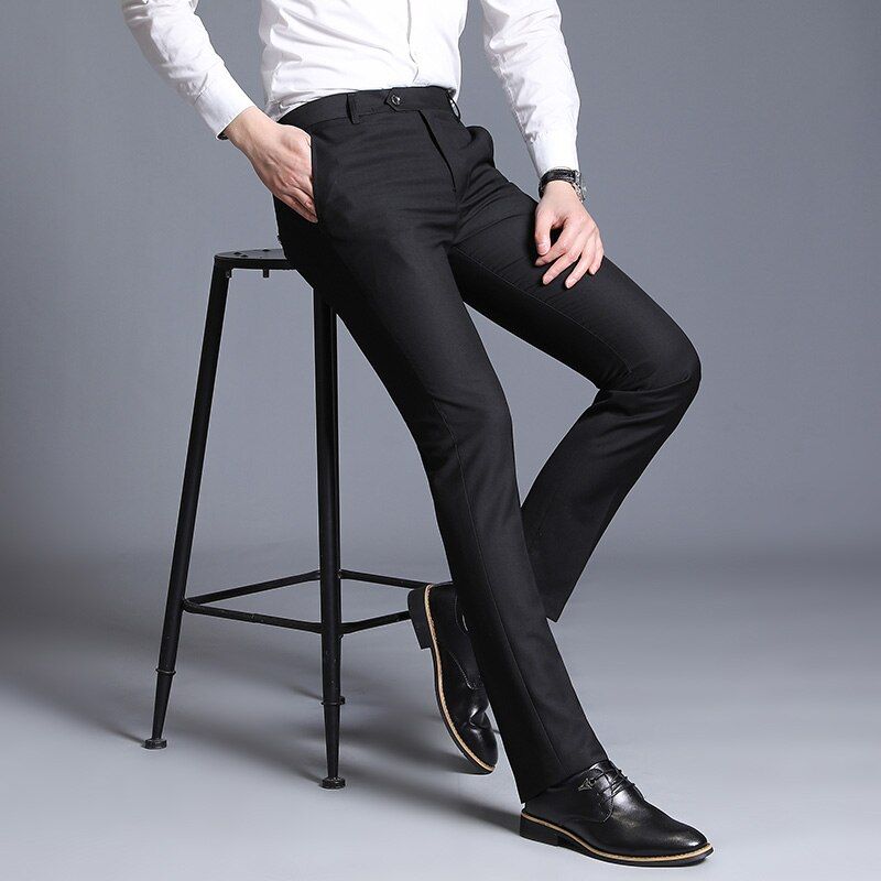 Mens Slim Fit Business Dress Pants 2020 Men Suit Pants Men Spring Formal Suit Trousers Black White Blue Dress Pants