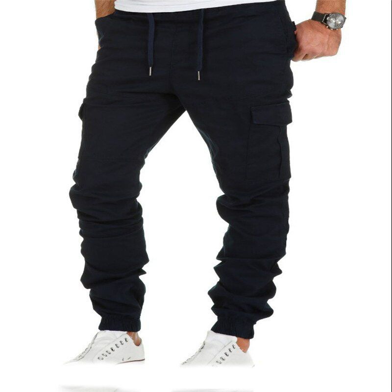 Elasticated Waist Work Pants Chino Trousers Mens Casual Cargo Joggers Bottoms