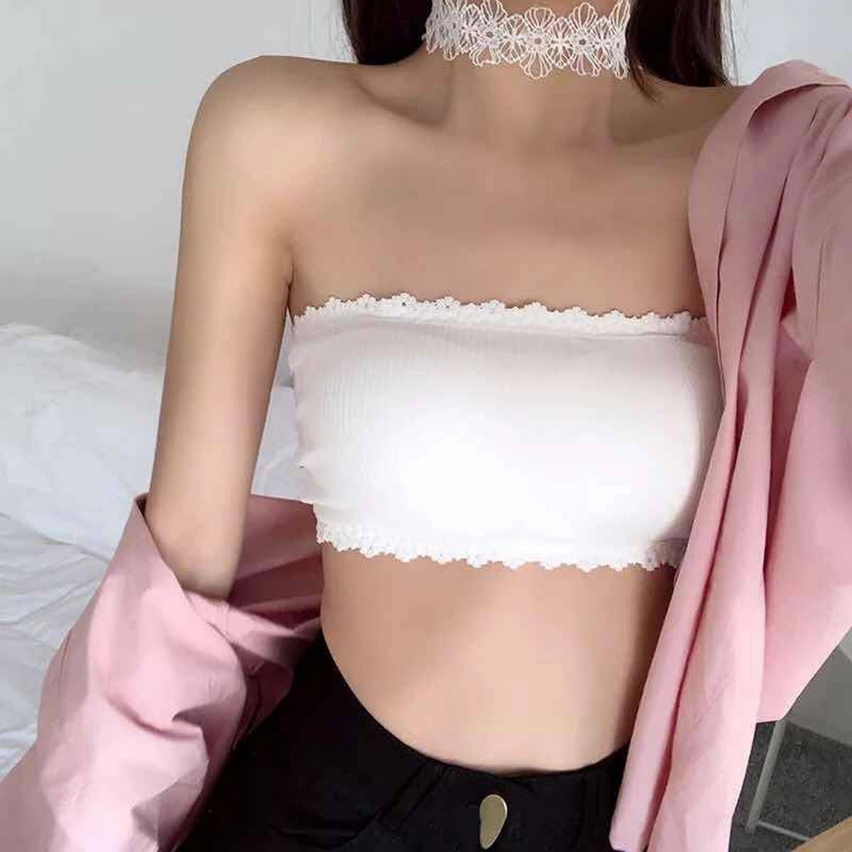 Fashion Women Stretch Lace Bra Strapless Bra With Chest Pad brand new and high quality