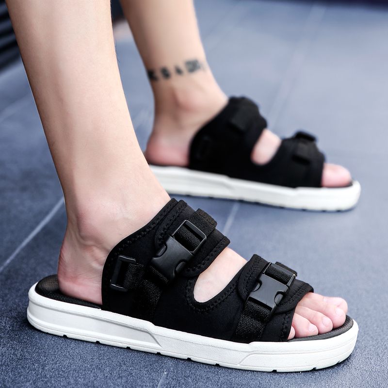 Fashion Casual Classic Canvas Sandals Men Mesh Breathable Shoes Men Outdoor Non-slip Sandals Men Comfortable Soft Flip Flops Men Size 36-45