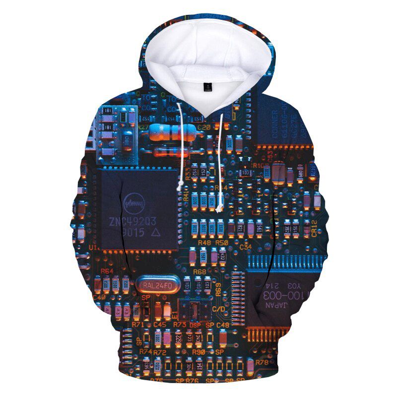 Electronic C 3D Printed Funny Hoodies Men Women Fashion Casual Harajuku Hoody Pullovers Uni  Hop Oversized Hoodie
