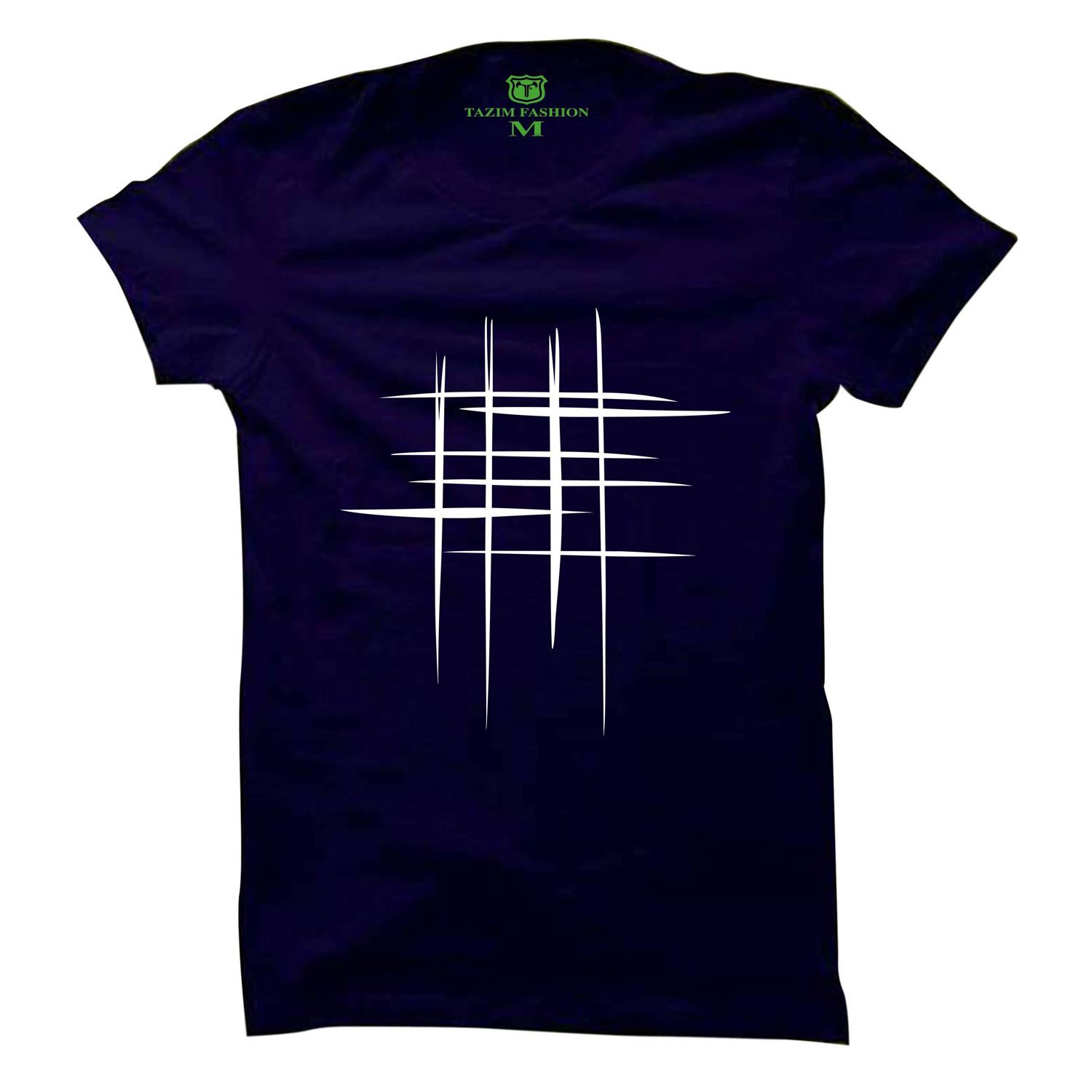 Navy Blue Cotton Short Sleeve T-Shirt For Men