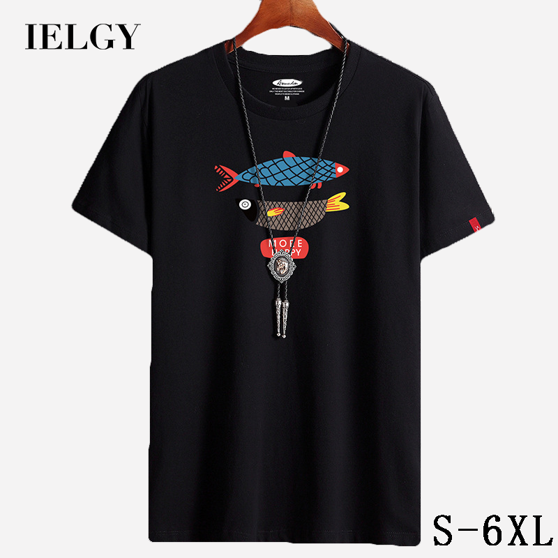 Men's short-sleeved t-shirt summer 2020 new loose trend round neck half-sleeved cotton shirt plus size