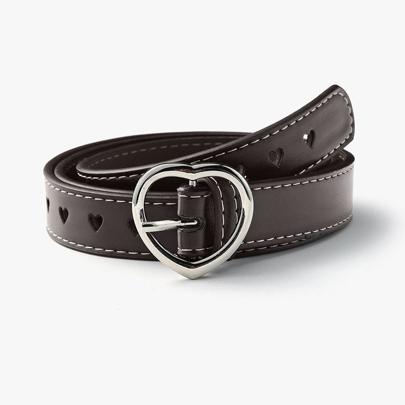 Women Belt Punk Fashion Belts For Women High-Quality Heart Pin Buckle Belt Single Stomata Retro Jeans Belt Ornaments Belts
