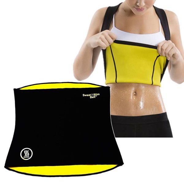Sweat Slim Belt -XL Black and Yellow