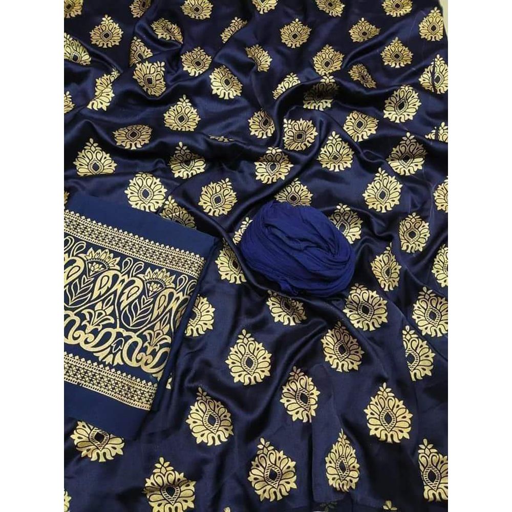 Japani Soft Silk Katan Skin Print Three Piece [3 Piece] For Women