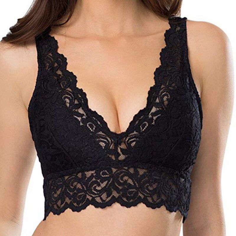Hot Sales woman lace bras 2019 Fashion   Women Bra Lace  Deep V Bralette Wireless Underwear Lingerie