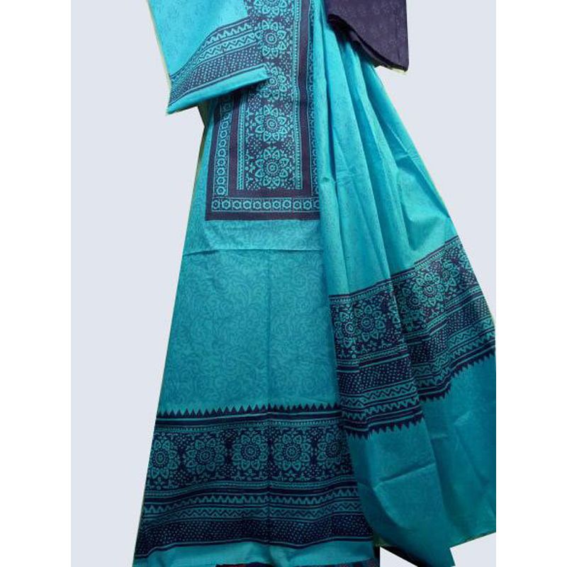 Unstiched Cotton Block Printed Salwar Kameez For Women.