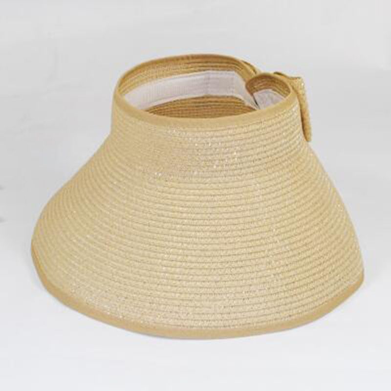 Beach cap sun cap visor straw hat female summer sunscreen folding big sun hat for girl hat Anti-UV Outdoor